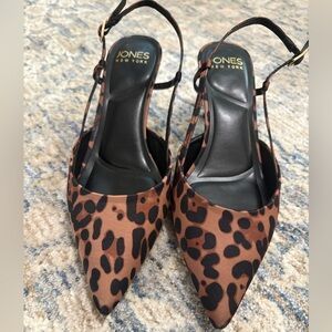 Jones New York Brown and Black Leopard Heels
